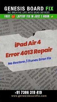 iPad Air 4 Error 4013 Repair | No Restore / iTunes Error Fix #genesisboardfix #applerepair #macbook