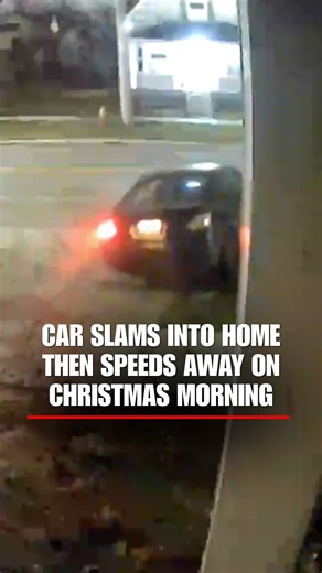 CHRISTMAS CRASH: Surveillance video shows the shocking moment a black sedan crashes into a Cleveland home just before 3 a.m. on Christmas morning, then speeds away seconds later. Police are investigating the incident. | Fox News