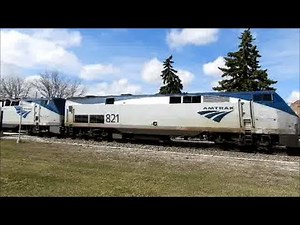AMTK 821 a P40DC leads the Southwest Chief east through Plano IL