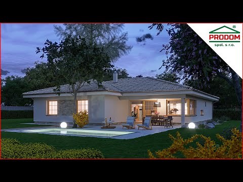 BUNGALOW 138 - L-shaped house project with two garages