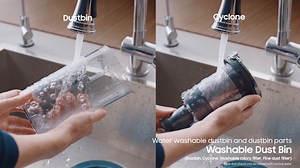 Just like it’s easy to use, it’s easy to clean the new Samsung Jet™ Vacuum Cleaner hygienically too. Parts like the Washable Dust bin, Jet Cyclone and filters can be easily detached and washed with water. After a day’s cleaning, simply rinse the dirt off the Samsung Jet™. Experience hassle-free cleaning. Bring one home now: http://spr.ly/6185z9LBW. #SamsungJet | Samsung