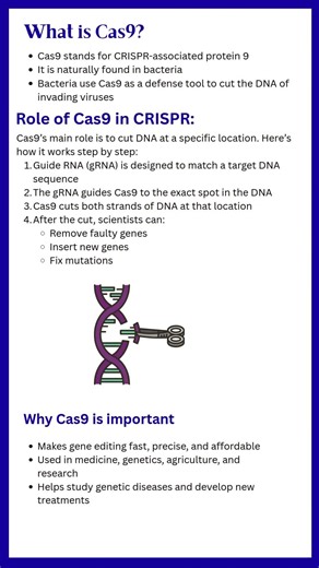 What Is Cas9? The Scissors of CRISPR 🧬 #science #dnasequencing #biology #biology9th#geneticsbiology