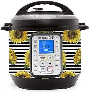 KRAFT'D Wrap for Instant Pot Accessories 6 quart Duo Plus Cover Sticker | Wraps fit InstaPot Duo Plus 6 Quart ONLY | Sunflower
