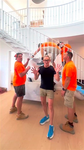Mitch and Mark on Instagram: "Today is the day!! Marble staircase day!!! The @siennastone_aus team of master stonemasons created and installed the stone stair treads that, from above, you can see are bookmarked from two entire slabs of Calacatta Columbus dolomite. @cavart_ds our stone supplier guided us to this stone as we were focused on a much more detailed stone but thankfully we listened as we are in raptures with the incredible staircase masterpiece – Sienna Stone Masons and Cavart Designer