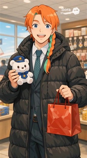 プリンスたちの出張シリーズ出発編 空港でふらりとお土産屋さんに立ち寄ったハオラン🐼💖行く前なのにお土産買っちゃう自由なハオくんでした#ConNectPrince #aivideo #cnp #ai