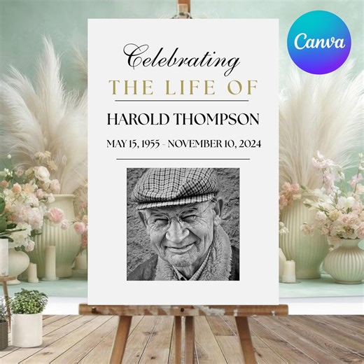 Funeral Welcome Sign Template, Editable Celebration of Life Poster, Printable Memorial Sign, Memorial Poster Program, in Loving Memory, DIY - Etsy Australia