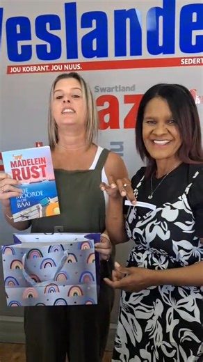 BOEKWENNER! Die gelukkige wenner kan ‘n kopie van Madelein Rust se nuutste boek, “Drie Moorde in die Baai”, is ... Kyk die video. Dalk is dit jy! #kompetisie #RozaanDeWetBoer #weslander #weskusBOEKW | Weslander