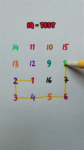 IQ test Draw a line with numbers 1 to 15 #games #shorts