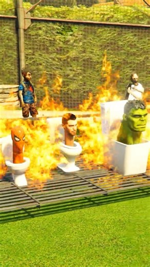 Skibidi Toilet Spider-Man & Hulk Attacked by Zombies Gta 5 #gta5 #shorts
