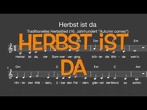 Lied: Herbst ist da (Herbst / Melodie, Akkorde, Noten,Text)