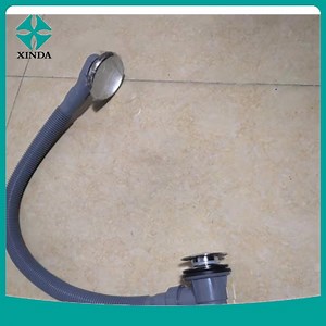 [Hot Item] Brass Pop up Waste Drain Overflow Plastic Pipe Bathroom Bathtub Bath Drainer