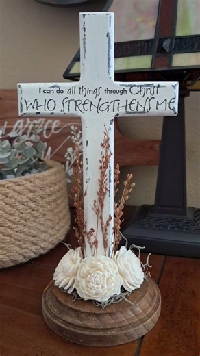 Dollar Tree Cross DIY #icandoallthingsthroughchrist