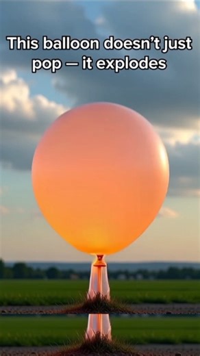 This balloon doesn’t just pop, it explodes 💥🎈#science #shorts