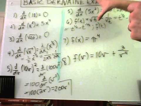 Basic Derivative Examples