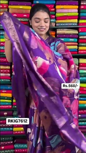 Soft Silk Digital Print Purple Saree I Wholesale Shop I‪@Rkcollectionssarees‬
