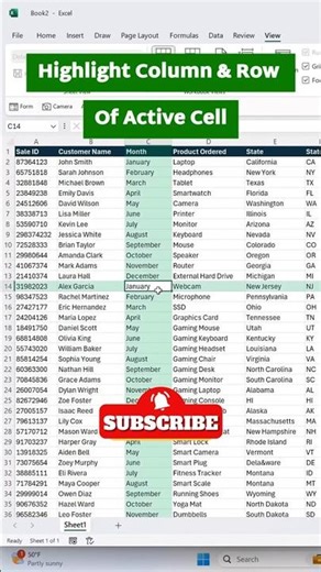 How to highlight the row and column of the active cell using Excel new Focus Cell tool.#viral #excel