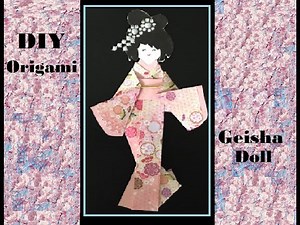 How to DIY Kawaii Origami Japanese Geisha Kimono Paper Doll かわい Muñeca Geisha de Papel Easy Tutorial