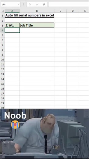 Time to Office on Instagram: "Auto fill serial numbers in excel using this shortcut! 💯 #excel #shortcut"