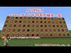 マインクラフト　summonコマンドモブの構文まとめ！　1.20対応！