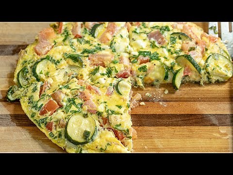 Greek Zucchini & Feta Omelette from the Beautiful Island of Crete: Ready in 20 mins!!