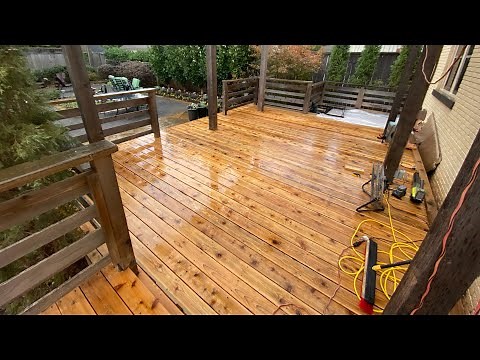 How To Restore A Deck. Sherwin Williams SuperDeck Stripper, Brightener & Stain. DIY Friendly.
