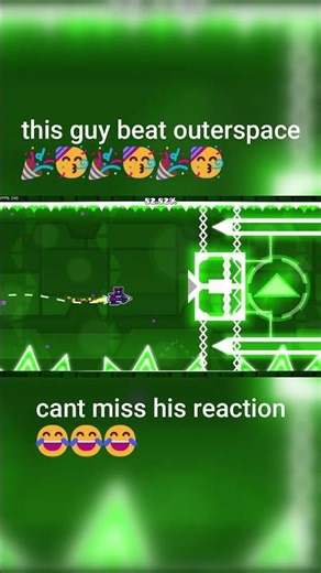 he beat outerspace 🎉🥳🎉🥳 #meme #geometrydash #funnymemes #gd #fypシ #fyp #shorts #gaming #lol