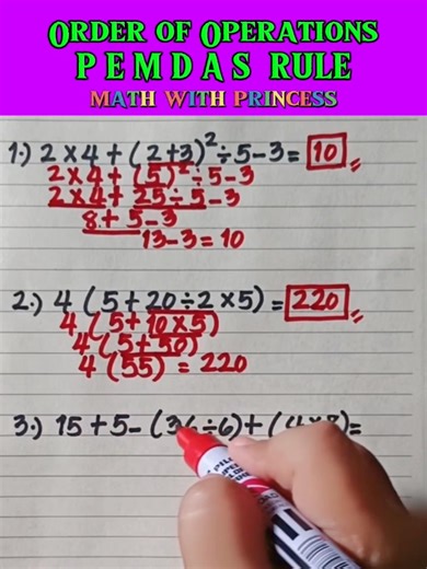 6.7K views · 92 reactions | Order of Operations || PEMDAS RULE #mathwithprincess #mathviralvideo #mathviral #math #mathstutorials #mathematics #learningisfun #mathisfun | Math with Princess | Facebook