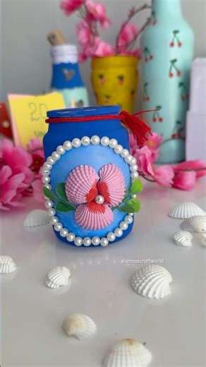 DIY bottle painting #artshorts #shortviral #diycraft #shorts #seashell #diy #acrylicpainting #art
