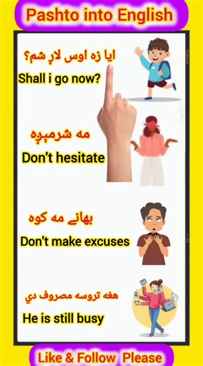 Learning Simple Pashto Sentences in English