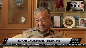 "Sukar batal projek mega" - PM Perdana Menteri, Tun Dr Mahathir Mohamad mengakui tidak mudah untuk membatalkan projek mega yang dibiayai Negara China yang telah ditandatangani persetujuannya oleh kerajaan terdahulu. Dalam wawancara dengan Malaysia kini, Perdana Menteri berkata, apa yang dilakukan Putrajaya kini adalah menetapkan prinsip tentang bagaimana untuk bergerak ke hadapan. Kesimpulannya, pihak yang menandatangani kontrak projek mega terbabit disifatkan bodoh. | Buletin TV9