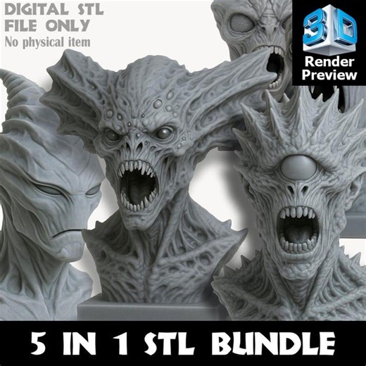Alien Bust STL Bundle: Sci-fi Horror 3D Print Models (digital Download) - Etsy
