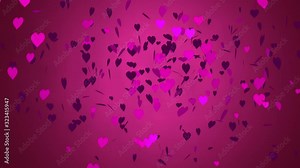 Heart explosion animation. Small heart shaped particles flying from big broken heart when exploding. Valentines day heart shape burst. Stock Video