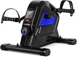Under Desk Bike Pedal Exerciser, Himaly Mini Exercise Bike with Magnetic Resistance, Portable Peddler Foot Cycle for Arm & Leg with LCD Screen Display