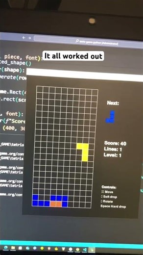 Tetris built with Python and Pygame