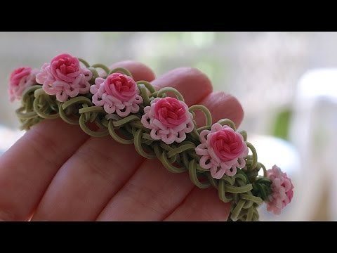 Rainbow Loom™ Ruffles and Roses Bracelet Tutorial