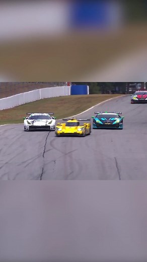 Trying to go for the lead with traffic? 😬 #IMSA IMSA Racing #rodatlanta #ferrari #lamborghini #cadillac