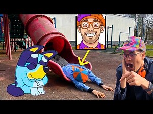 Story of SLIDE EATER caught Shlimpi EXE and BLUEY in real life and CATCHES by the DRONE!