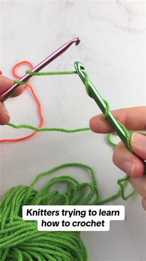 Knitters trying to learn how to crochet. Are you familiar with this? 😅 #knittok #crochettiktok #crochetersoftiktok #knittinghumor #crochethumor #crochetbureau