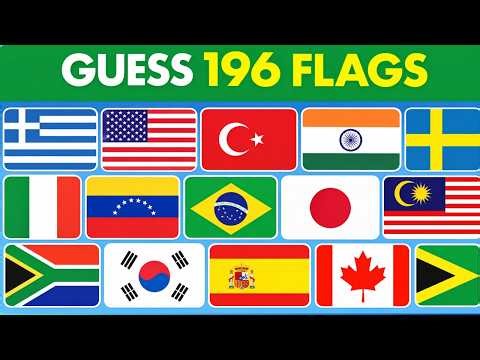Guess All the 196 Flags of the World! | Guess the Flag Quiz 🚩🌎