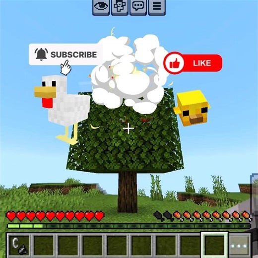 Minecraft Magic Tree: Unlimited Chicken Glitch? 😱🐔 #shorts #minecraft #gaming #funny #viral