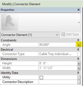 Custom cable tray elbows only draw at 90°