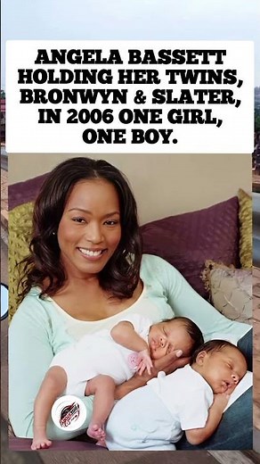 Angela Bassett holding her twins, Bronwyn & Slater, in 2006 one girl, one boy , #viral