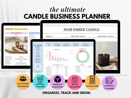 Candle Business Planner Spreadsheet, Candle Business Bundle Template, Candle Cost Calculator, Candle Price List, Order Form, Google Sheets - Etsy