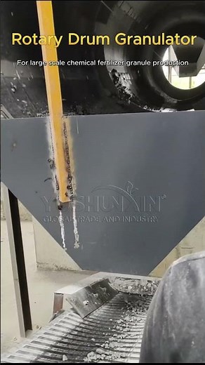 Rotary drum granulator working for chemical fertilizer production