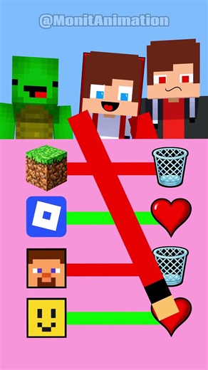 Roblox VS Minecraft: JJ choose It! - MAIZEN Minecraft Animation #shorts
