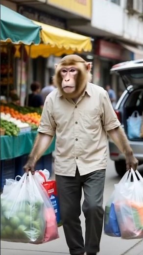 Monkey Shopping Adventure | Funniest Market Comedy Ever!”
