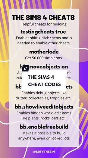 Some of the best cheat codes for building in The Sims 4 #sims #simstok #simstips #sims4 #thesims #thesims4 #sims4tutorial #simscheats