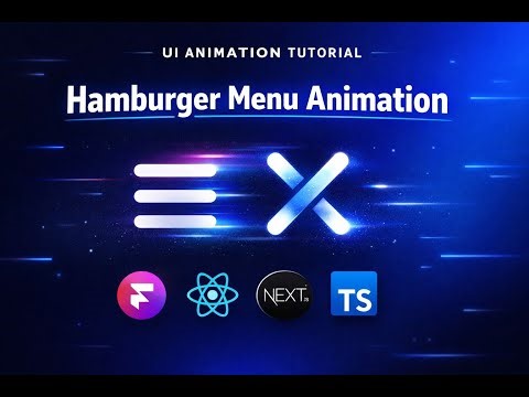 Hamburger Menu Animation in Next.js with Framer Motion | React + TypeScript Tutorial 🚀