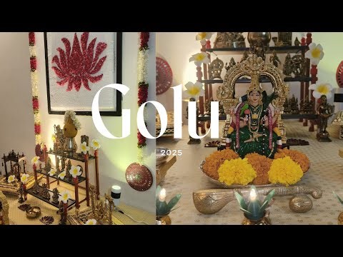 Navaratri 2025 | Enga aathu navaratri | Brass & Lotus themed Golu | Simple & Elegant decor ideas