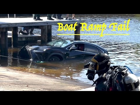 Boat Ramp Fail. Boat Launch Gone Wrong